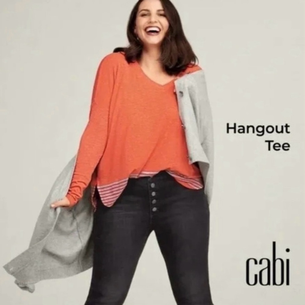 Cabi Hangout Tee 4190 Orange Sz S